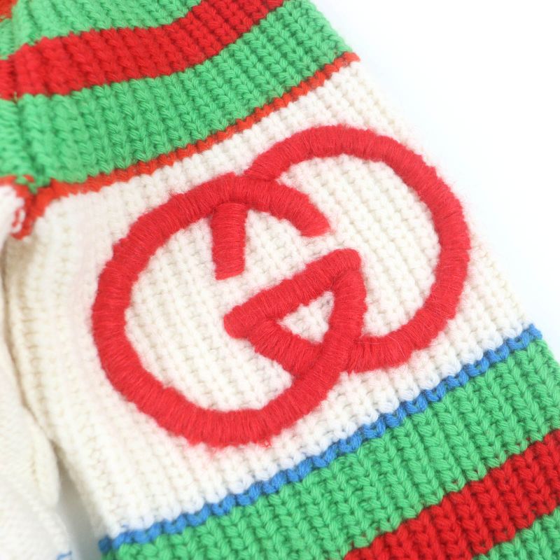 Gucci Adidas Collaboration 23SS 717722 Wool Mohair Interlocking G Webline Cable