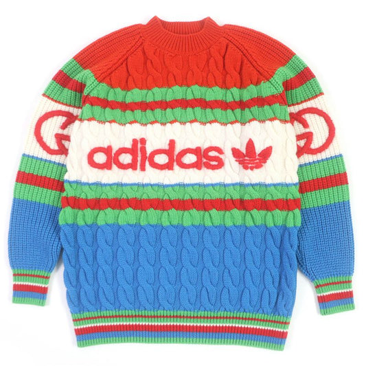 Gucci Adidas Collaboration 23SS 717722 Wool Mohair Interlocking G Webline Cable