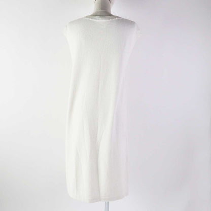 CHANEL P53637 Cotton Cashmere Sleeveless Knit Dress With Pockets And F Pearls