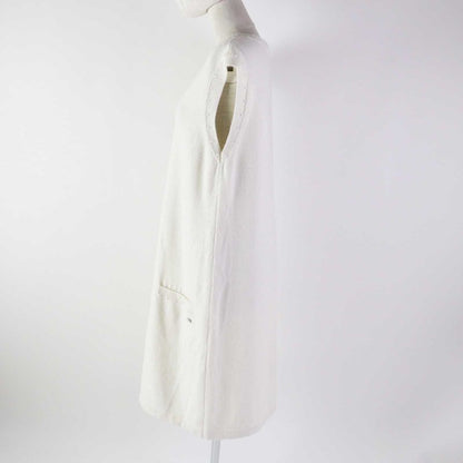 CHANEL P53637 Cotton Cashmere Sleeveless Knit Dress With Pockets And F Pearls