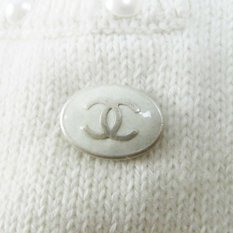 CHANEL P53637 Cotton Cashmere Sleeveless Knit Dress With Pockets And F Pearls