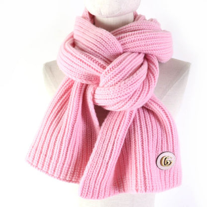 Gucci 773426 Wool Knit Scarf With Patches Cashmere Blend Current Product Scarf
