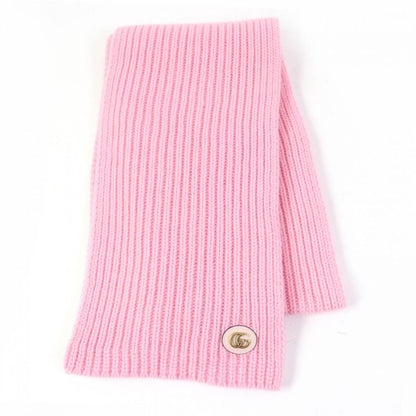 Gucci 773426 Wool Knit Scarf With Patches Cashmere Blend Current Product Scarf