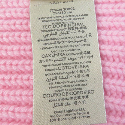 Gucci 773426 Wool Knit Scarf With Patches Cashmere Blend Current Product Scarf