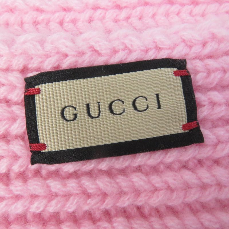 Gucci 773426 Wool Knit Scarf With Patches Cashmere Blend Current Product Scarf