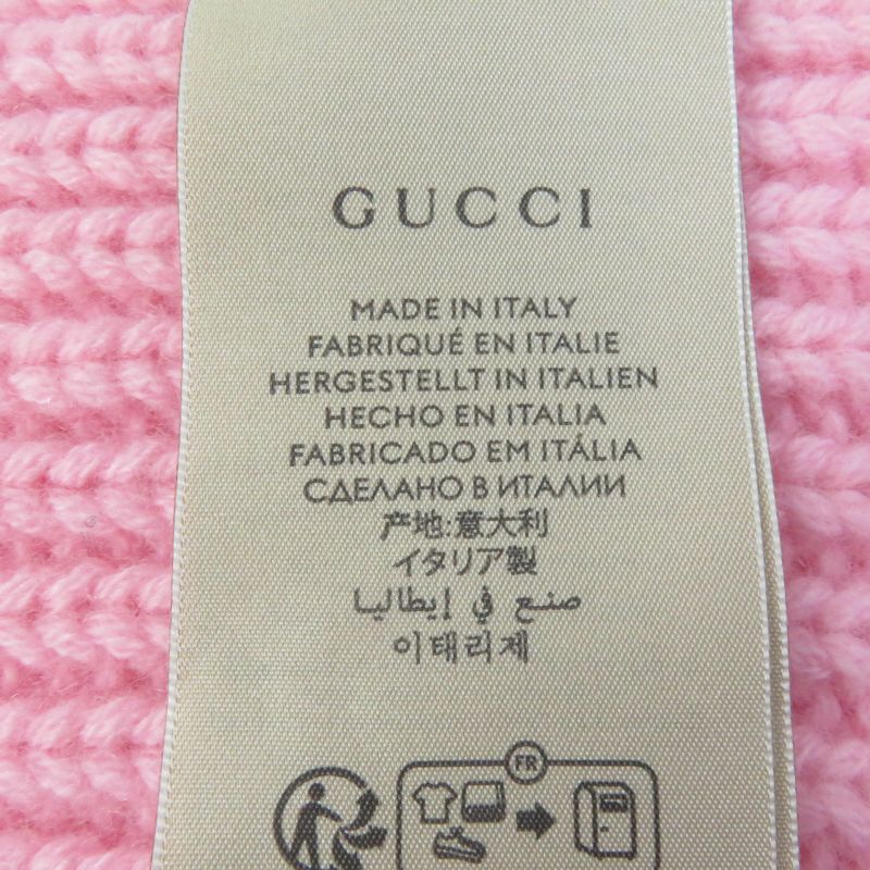 Gucci 773426 Wool Knit Scarf With Patches Cashmere Blend Current Product Scarf