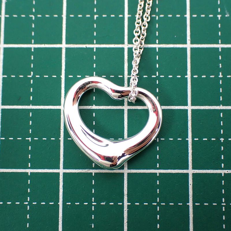 Tiffany & Co 925 Open Heart Pendant /necklace //j81-4