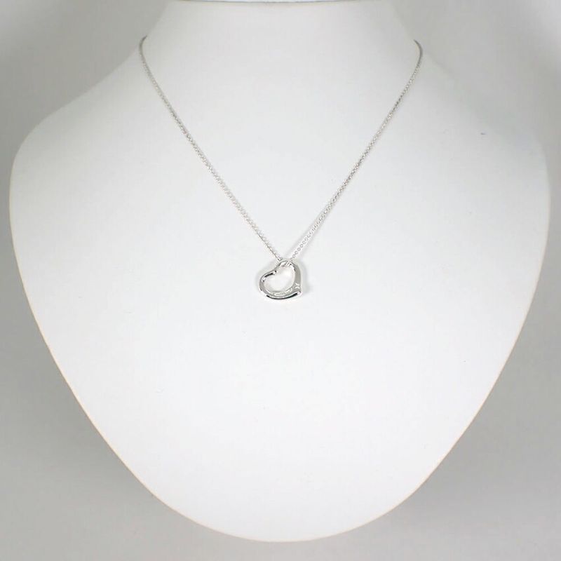 Tiffany & Co 925 Open Heart Pendant /necklace //j81-4