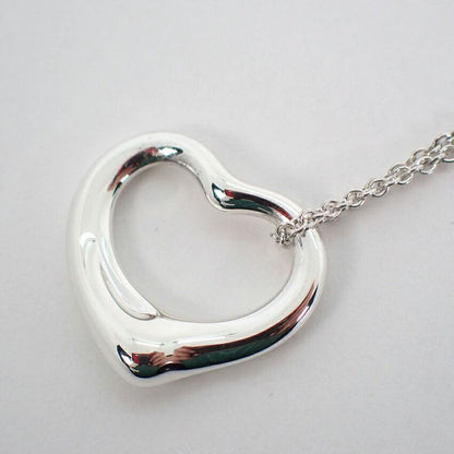 Tiffany & Co 925 Open Heart Pendant /necklace //j81-4