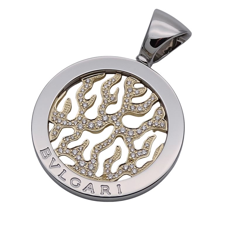 Bulgari Bvlgari Pendant Top Ladies Men's Brand Stainless Steel SS 750yg Diamond