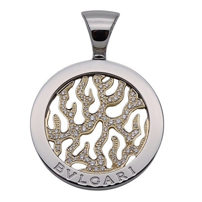 Bulgari Bvlgari Pendant Top Ladies Men's Brand Stainless Steel SS 750yg Diamond