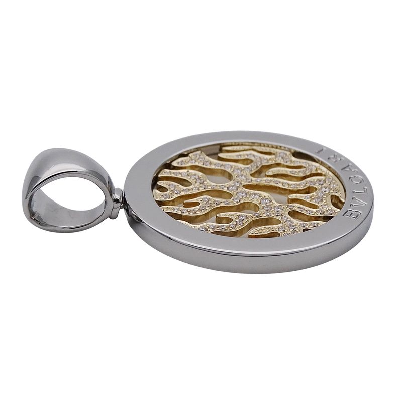 Bulgari Bvlgari Pendant Top Ladies Men's Brand Stainless Steel SS 750yg Diamond