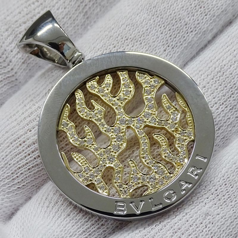 Bulgari Bvlgari Pendant Top Ladies Men's Brand Stainless Steel SS 750yg Diamond