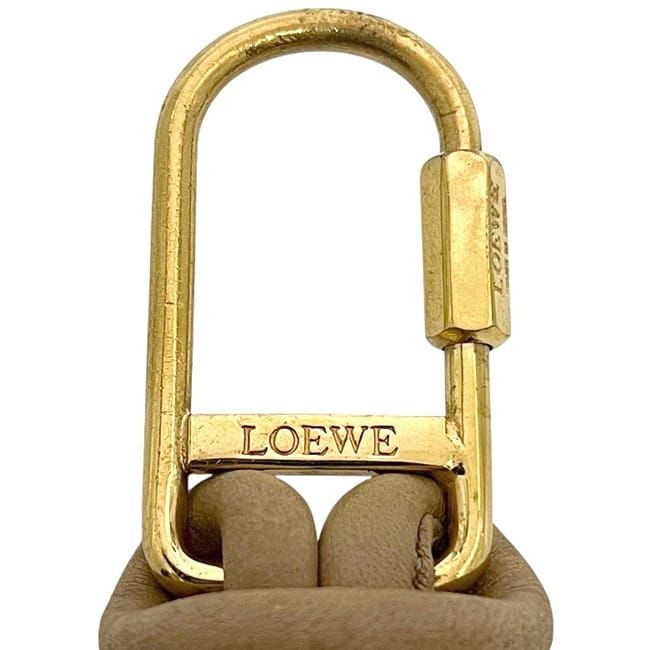 Loewe Key Ring Gold Brown Velasquez Rare GP Metal Leather