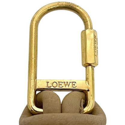 Loewe Key Ring Gold Brown Velasquez Rare GP Metal Leather
