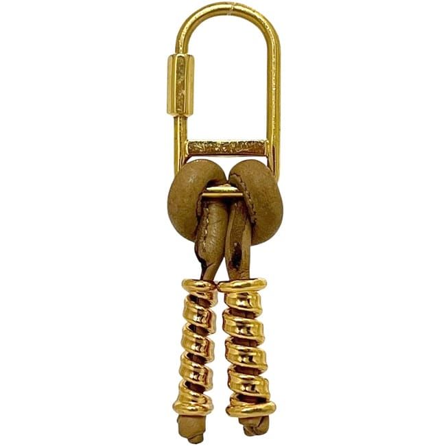 Loewe Key Ring Gold Brown Velasquez Rare GP Metal Leather