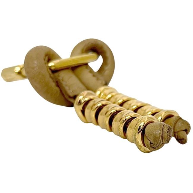 Loewe Key Ring Gold Brown Velasquez Rare GP Metal Leather