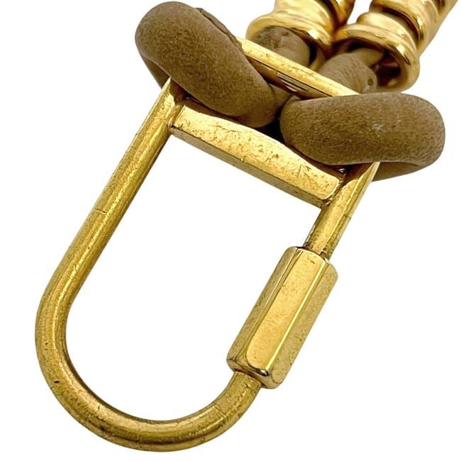 Loewe Key Ring Gold Brown Velasquez Rare GP Metal Leather