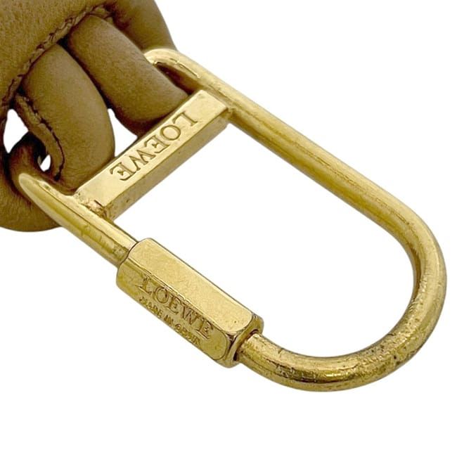 Loewe Key Ring Gold Brown Velasquez Rare GP Metal Leather