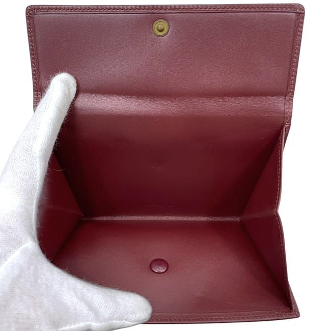 Cartier Trifold Wallet Bordeaux Must Excellent Condition Preowned Leather