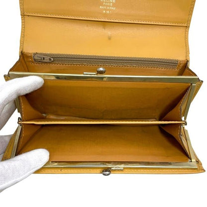 Celine Bifold Long Wallet Beige Macadam Wallet PVC Leather Preowned