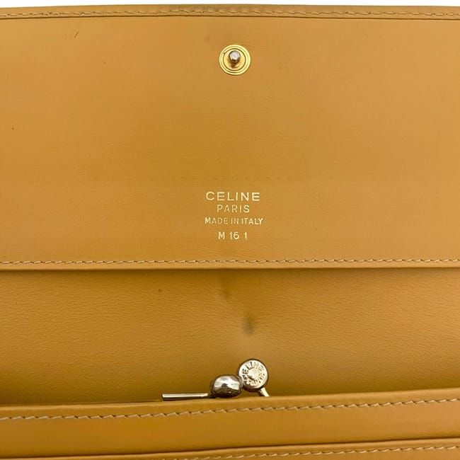 Celine Bifold Long Wallet Beige Macadam Wallet PVC Leather Preowned