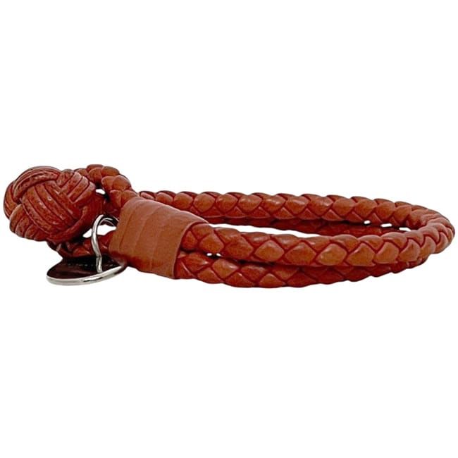 Bottega Veneta Bracelet Red Intrecciato Bracelet Leather Preowned