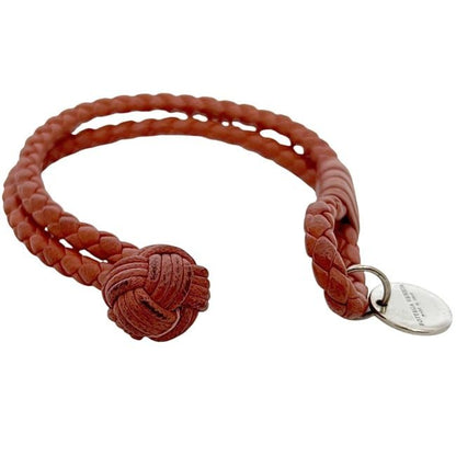 Bottega Veneta Bracelet Red Intrecciato Bracelet Leather Preowned