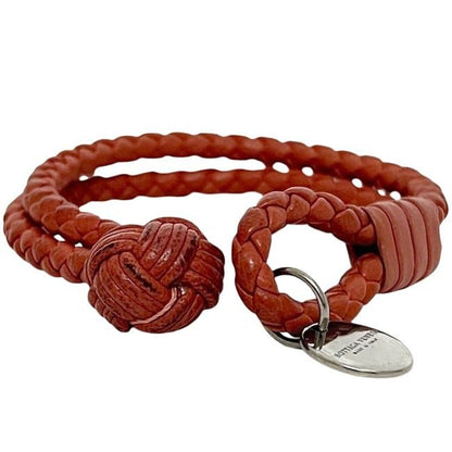 Bottega Veneta Bracelet Red Intrecciato Bracelet Leather Preowned