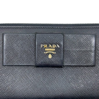 Prada Round Zipper Long Wallet Black NERO 1m0506 Wallet