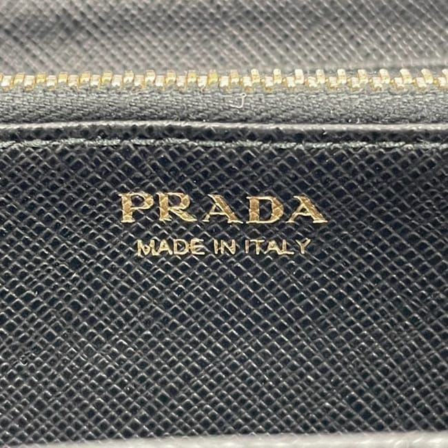 Prada Round Zipper Long Wallet Black NERO 1m0506 Wallet