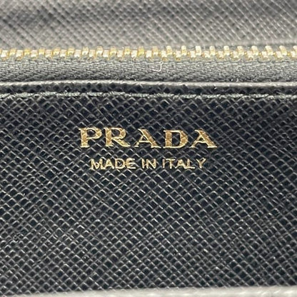 Prada Round Zipper Long Wallet Black NERO 1m0506 Wallet