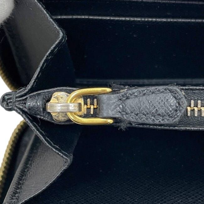 Prada Round Zipper Long Wallet Black NERO 1m0506 Wallet