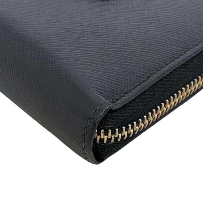 Prada Round Zipper Long Wallet Black NERO 1m0506 Wallet