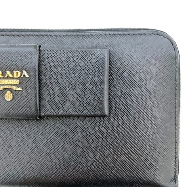 Prada Round Zipper Long Wallet Black NERO 1m0506 Wallet