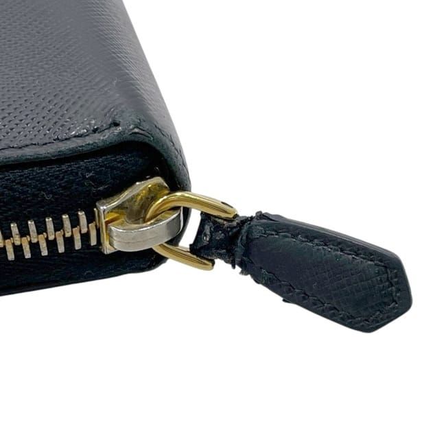 Prada Round Zipper Long Wallet Black NERO 1m0506 Wallet