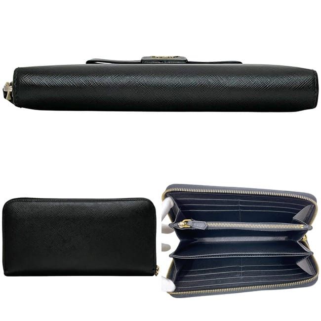 Prada Round Zipper Long Wallet Black NERO 1m0506 Wallet
