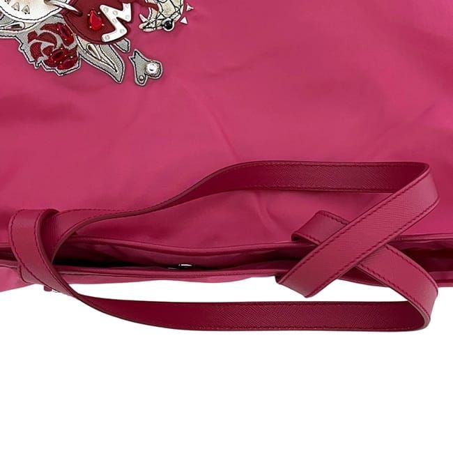 Prada Tote Bag Pink Tessuto B4605c Excellent Condition Nylon