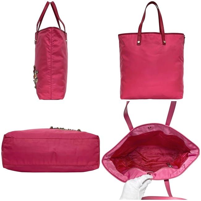 Prada Tote Bag Pink Tessuto B4605c Excellent Condition Nylon