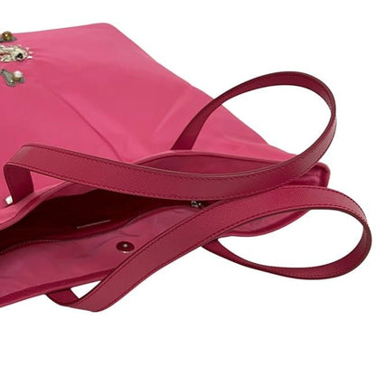 Prada Tote Bag Pink Tessuto B4605c Excellent Condition Nylon