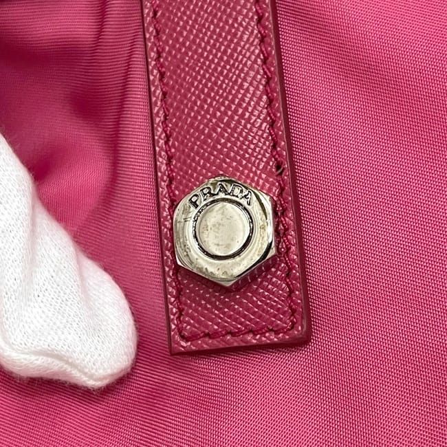 Prada Tote Bag Pink Tessuto B4605c Excellent Condition Nylon