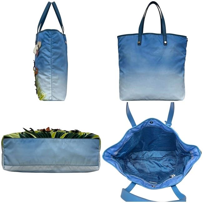 Prada Tote Bag Blue Tessuto 2010 Limited Edition