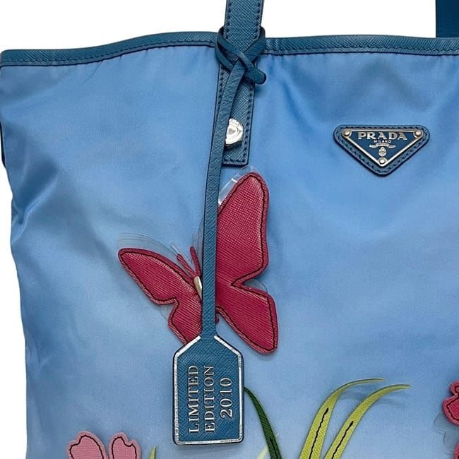 Prada Tote Bag Blue Tessuto 2010 Limited Edition