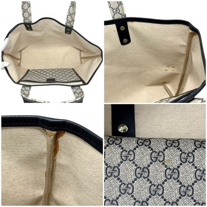 Gucci Tote Bag Beige Navy GG Supreme 211134