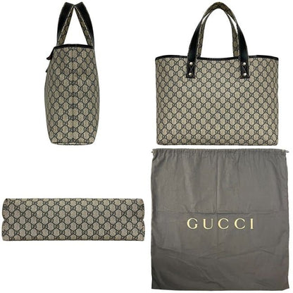 Gucci Tote Bag Beige Navy GG Supreme 211134
