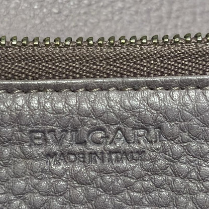 Bvlgari Long Wallet Monete Light Brown×light Purple Leather
