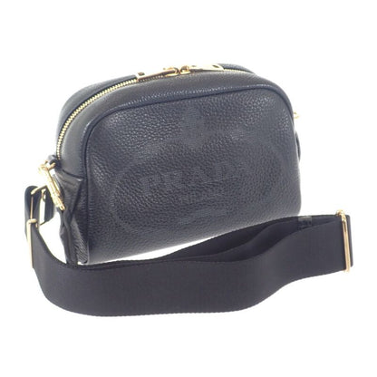 Prada Vittero Dino 1bh187 Shoulder Bag Leather NERO Black Ladies Men's [ranked A