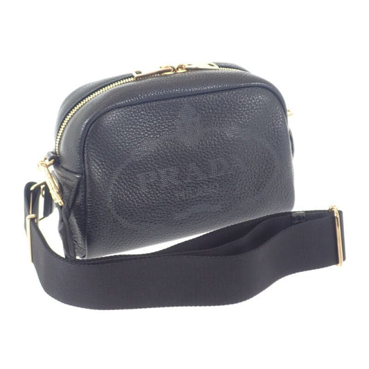 Prada Vittero Dino 1bh187 Shoulder Bag Leather NERO Black Ladies Men's [ranked A