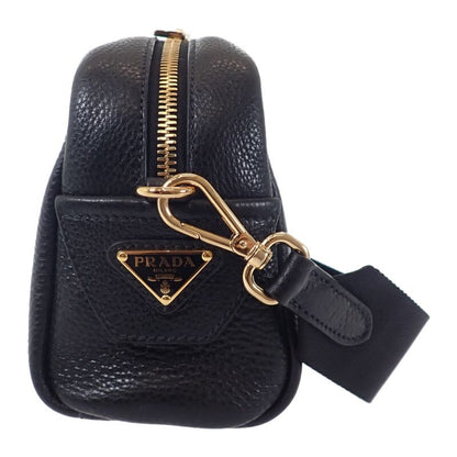 Prada Vittero Dino 1bh187 Shoulder Bag Leather NERO Black Ladies Men's [ranked A