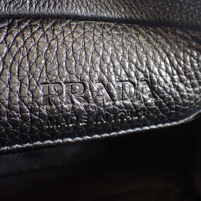 Prada Vittero Dino 1bh187 Shoulder Bag Leather NERO Black Ladies Men's [ranked A